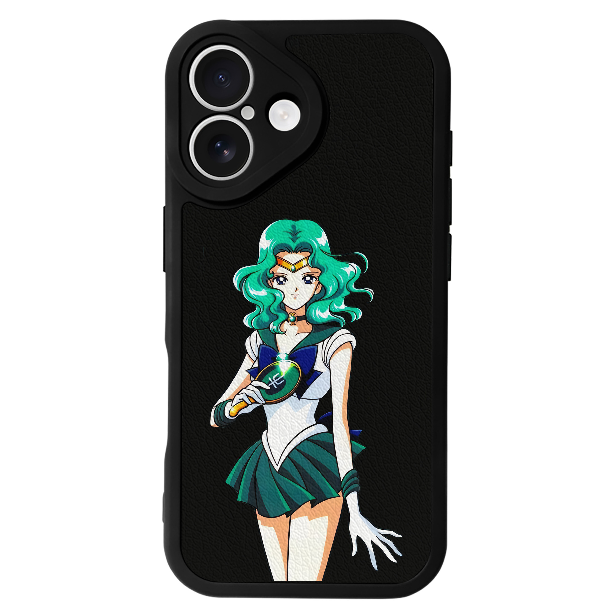 （画像用） 美少女戦士セーラームーン 海王 みちる（かいおう みちる） Sailor Moon Kaiou Michiru 【iPhone 16シリーズ対応】シリコンスマホケース（レザー調） 材質：シリコン